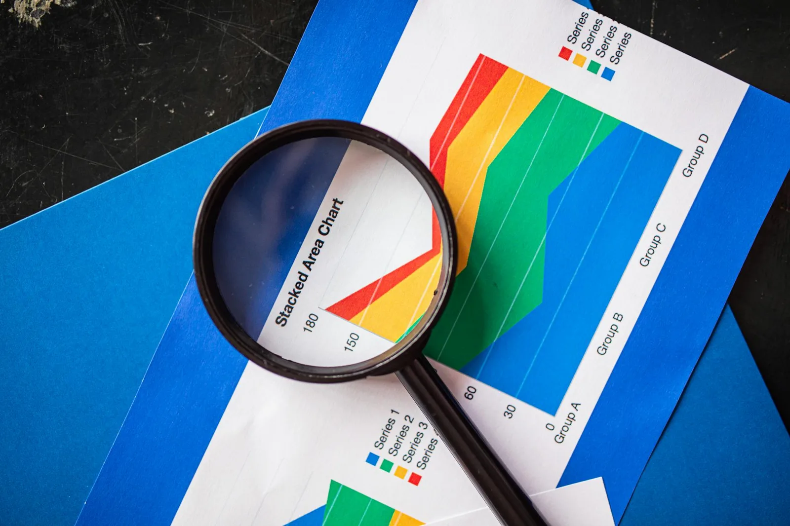 Recover Maturity Assessment: Where Most Programs Fall Short — Magnifying glass highlighting stacked area charts for business…